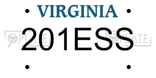 201ESS Virginia License Plate