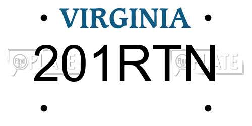 201RTN Virginia License Plate