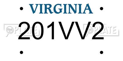 201VV2 Virginia License Plate