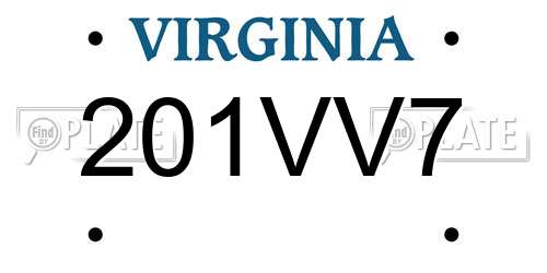 201VV7 Virginia License Plate