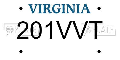 201VVT Virginia License Plate