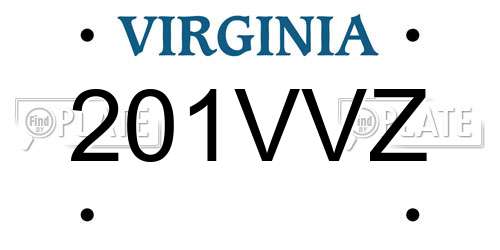 201VVZ Virginia License Plate