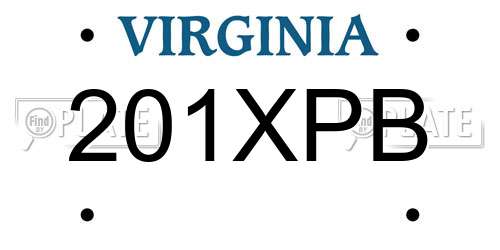 201XPB Virginia License Plate