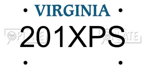 201XPS Virginia License Plate