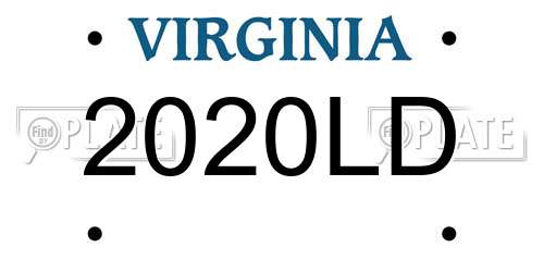 2020LD Virginia License Plate
