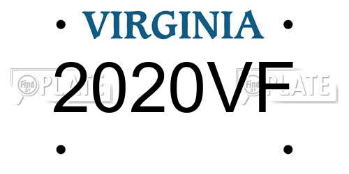 2020VF Virginia License Plate