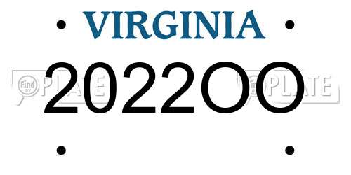 2022OO Virginia License Plate