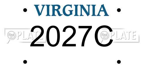 2027C Virginia License Plate