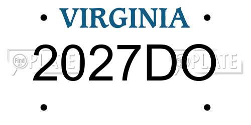 2027DO Virginia License Plate