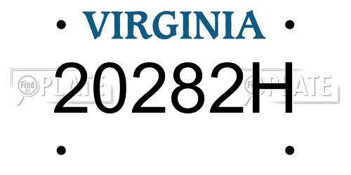 20282H Virginia License Plate