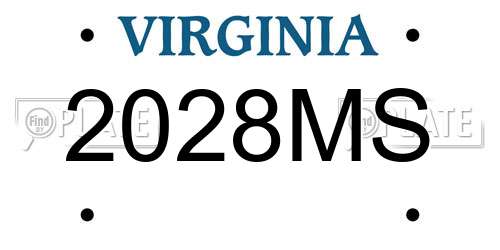 2028MS Virginia License Plate