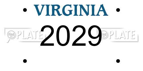 2029 Virginia License Plate