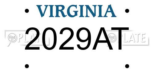 2029AT Virginia License Plate