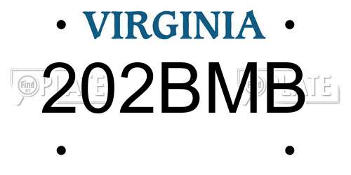 202BMB Virginia License Plate