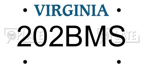 202BMS Virginia License Plate