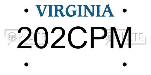 202CPM Virginia License Plate