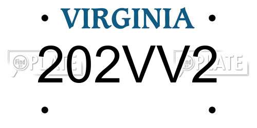 202VV2 Virginia License Plate