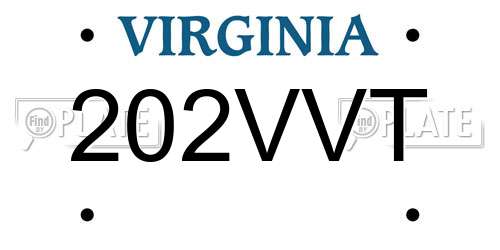 202VVT Virginia License Plate