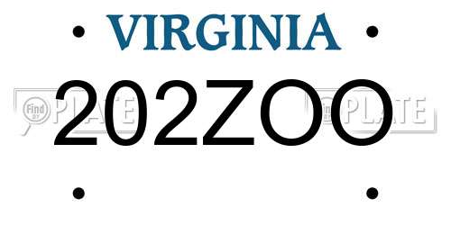 202ZOO Virginia License Plate
