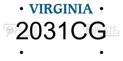 2031CG Virginia License Plate