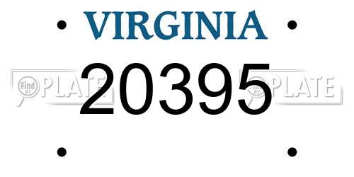 20395 Virginia License Plate