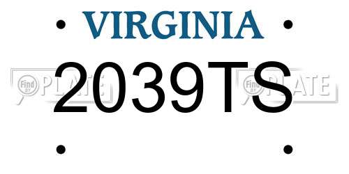 2039TS Virginia License Plate