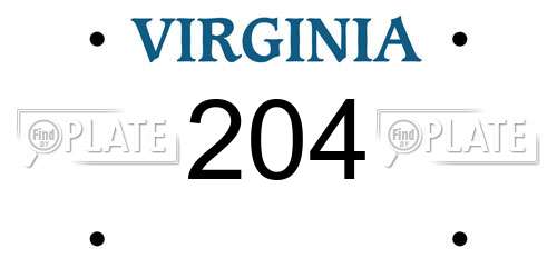 204 Virginia License Plate