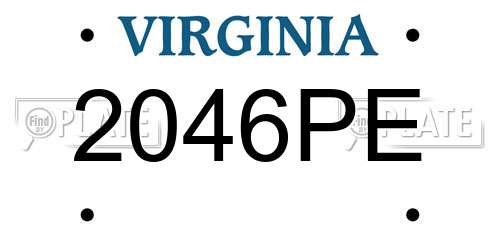 2046PE Virginia License Plate