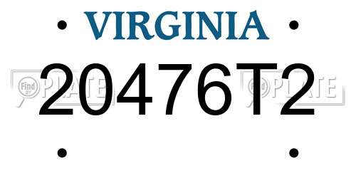 20476T2 Virginia License Plate