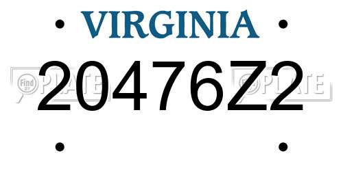 20476Z2 Virginia License Plate