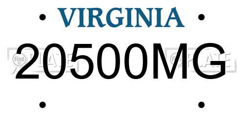 20500MG Virginia License Plate