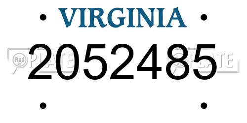 2052485 Virginia License Plate