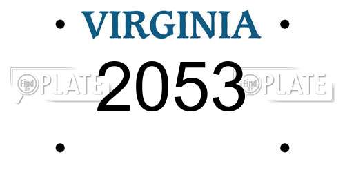2053 Virginia License Plate