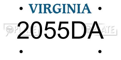 2055DA Virginia License Plate