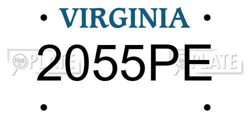 2055PE Virginia License Plate
