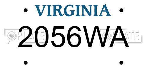 2056WA Virginia License Plate