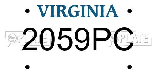 2059PC Virginia License Plate