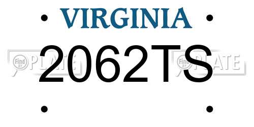2062TS Virginia License Plate