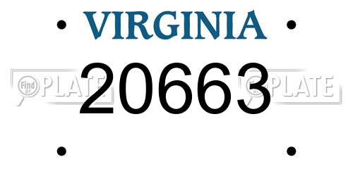 20663 Virginia License Plate