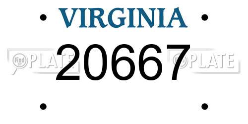 20667 Virginia License Plate
