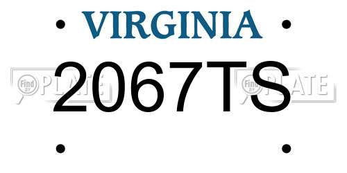 2067TS Virginia License Plate