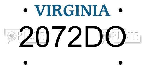 2072DO Virginia License Plate