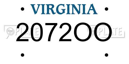 2072OO Virginia License Plate