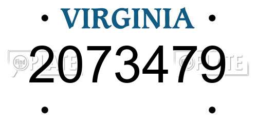 2073479 Virginia License Plate