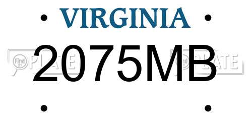 2075MB Virginia License Plate