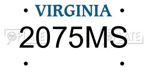 2075MS Virginia License Plate