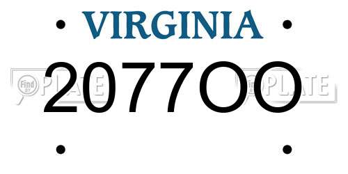 2077OO Virginia License Plate