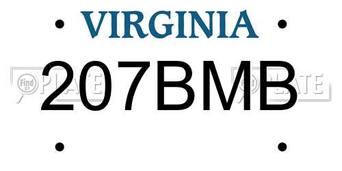 207BMB Virginia License Plate