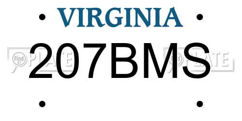 207BMS Virginia License Plate