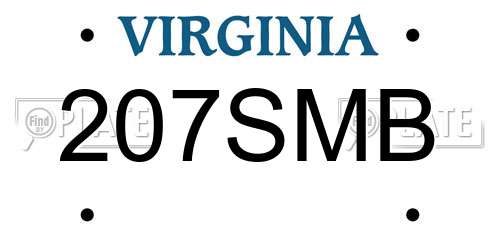 207SMB Virginia License Plate